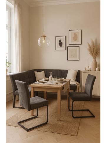 möbel-direkt 4tlg. Eckbankgruppe Schenkelmaß 190x150 cm in grau