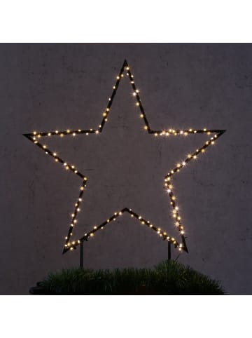 MARELIDA LED Gartenstecker Stern 150LED für Außen H: 60cm in schwarz