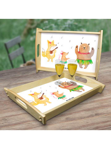 Mr. & Mrs. Panda Servier Tablett Waldtiere Aloha ohne Spruch in Weiß