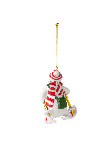 Villeroy & Boch Ornament Schneemann 2026 Christmas Classics in 7,3 x 6,8 x 9,9 cm in weiß-gold