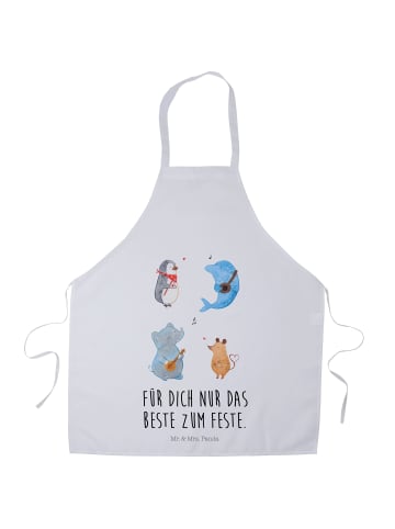 Mr. & Mrs. Panda Schürze Big Einheit mit Spruch in Weiß