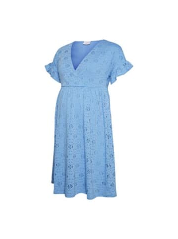 mama licious Umstands- und Still-Kleid Dinna Tess Jaquard aus recyceltem Polyester in Blau