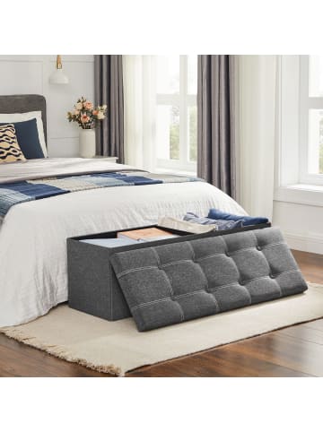 SONGMICS Sitzbank Minota in Dunkelgrau - (B)110 x (H)38 x (T)38 cm