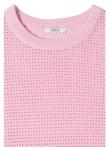 Cecil Kurzarm Pullover mit Struktur in Rosa