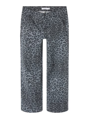 name it Wide Leg Leoprint Hose NKFROSE WIDE TWI PANTS in night owl