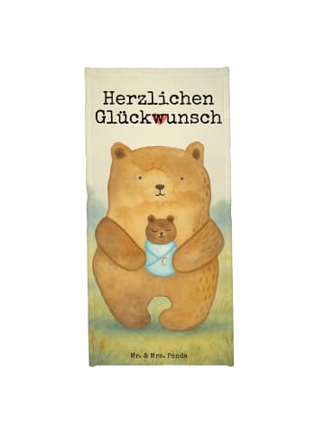 Mr. & Mrs. Panda Badehandtuch Bär Baby Design mit Spruch in Weiß