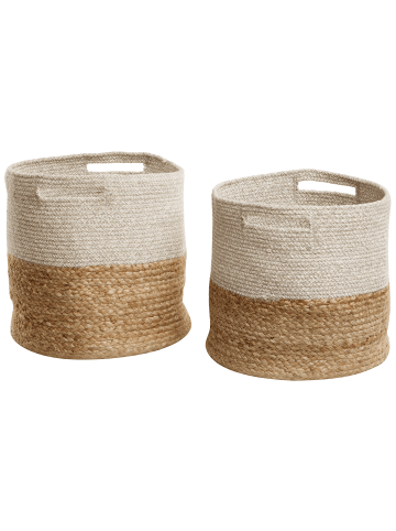 Beliani 2er-Set Korb NAULLA in Grau/Beige