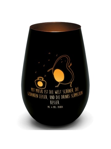 Mr. & Mrs. Panda Teelichthalter Avocado Tanzen mit Spruch in Schwarz