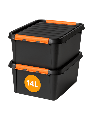 SmartStore 2er-Set Aufbewahrungsbox Pro Schwarz 14L