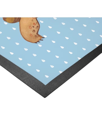 Mr. & Mrs. Panda Fußmatte Schildkröte MHerzieren ohne Spruch in Blau Pastell