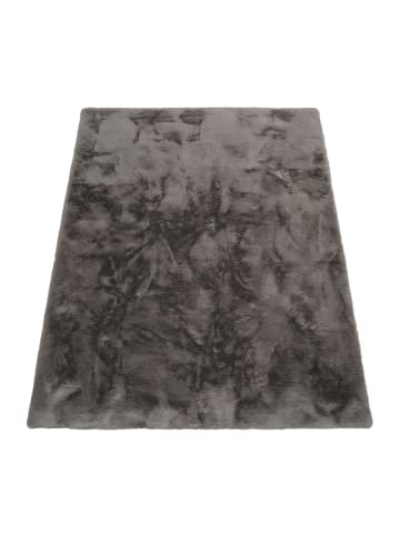 KADIMA DESIGN Hochflor Teppich Shaggy Unifarben Schlafzimmer in Anthrazit