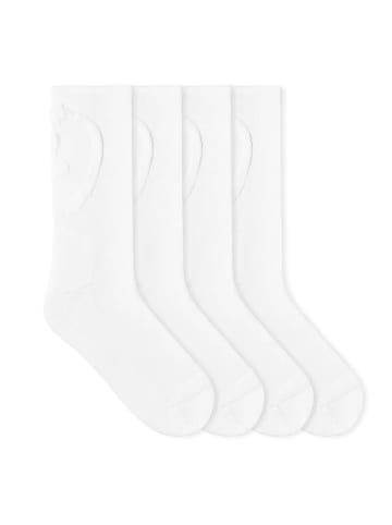 von Jungfeld Crew-Socken Embossed in Smiley - Pure White
