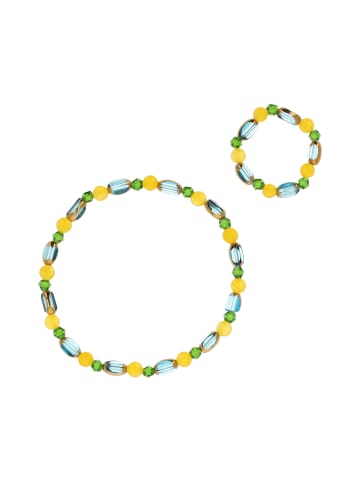 usha FESTIVAL Women Jewelry Set With Bracelet And Ring in Yellow Multicolor