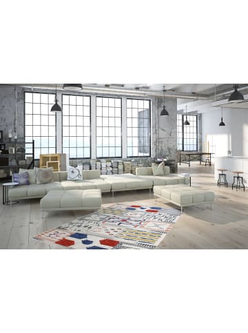 Kayoom Kurzflor Teppich Empire 110 in elfenbein - multi - rechteckig