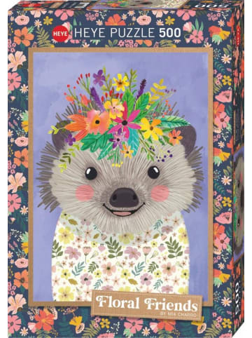 HEYE Funny Hedgehog, Floral Friends Puzzle 500 Teile