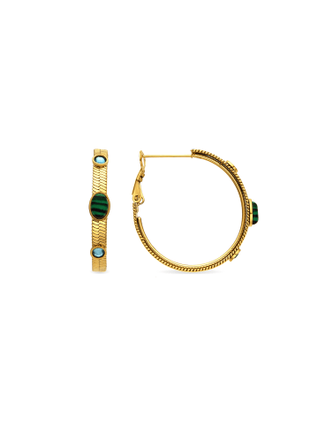 Luxenter Ohrringe mit Malachit und 18-karätiger Goldbeschichtung – Reus