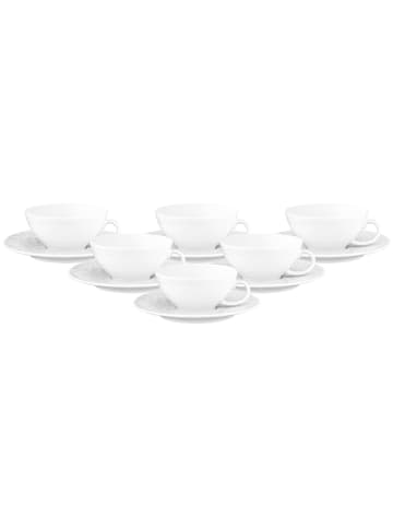 Seltmann Weiden 6er Set Teetassen mit Untertassen Nori Home 140 ml weiß in weiß