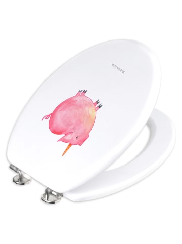 Mr. & Mrs. Panda WC Brille Einhorn Schwein ohne Spruch in Weiß