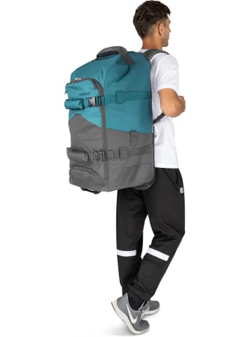 normani Reisetasche mit Rollen und Rucksackfunktion Melano90 in Grau/Petrol