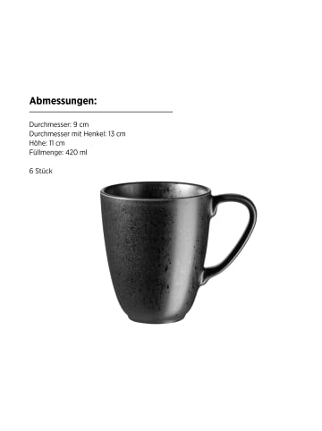 Mäser Kaffeebecher-Set, Steinzeug Essential in Schwarz