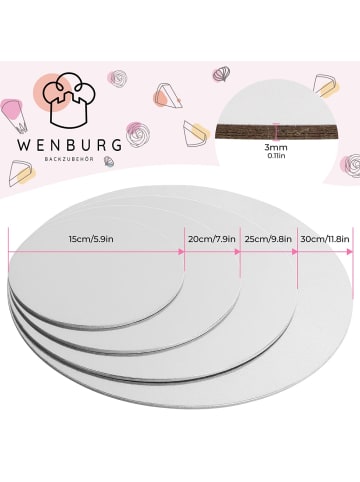 Wenburg Wenburg Premium Tortenunterlagen 4er-Set - Gold & Siber