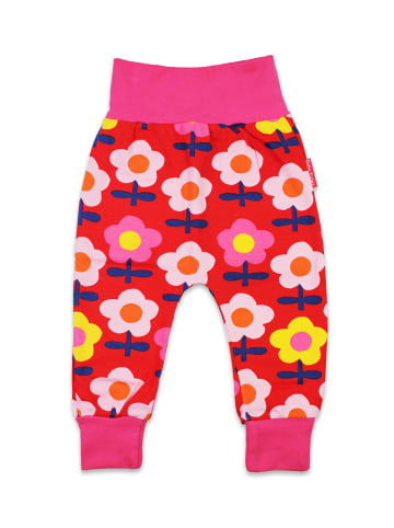 Toby Tiger Schlupfhose mit Retro Blumen Print in rosa