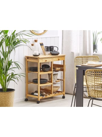 Beliani Servierwagen MORINO in Braun - (W) 67 x (H) 80 x (L) 37 cm