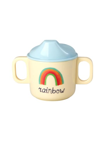Rice Melamin Babybecher mit 2 Henkeln – ABC in blau