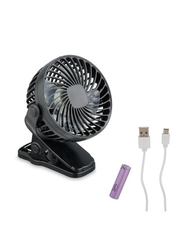 relaxdays Ventilator in Schwarz - (B)13 x (H)15 x (T)7 cm