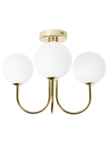 Beliani Deckenleuchten SHIRE in Gold/Weiß - (W) 30 x (H) 29 x (L) 30 cm