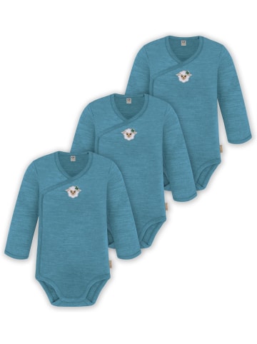 Normani Outdoor Sports Normani Outdoor Sports 3er Pack Multipack Baby-Body Merino Wickelbody in Blau