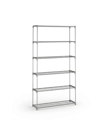 relaxdays Blumenregal in Grau - (B)91 x (H)174 x (T)28 cm