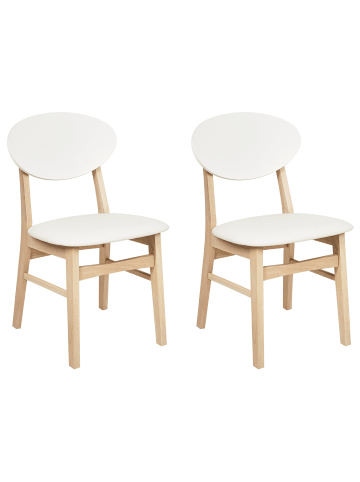 Beliani 2er-Set Esszimmerstuhl AMERY in Weiß/Braun
