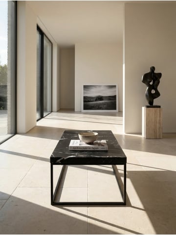 KADIMA DESIGN Couchtisch 120x60x38 cm Sofatisch in Marmor-Optik Modern, in Schwarz