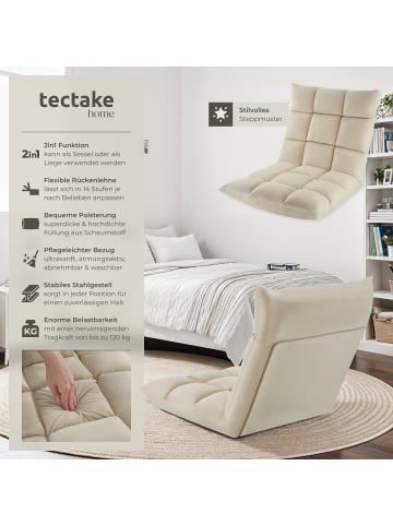 tectake Relaxsessel  Snooze , 108 x 57 x 13,5 cm, beige