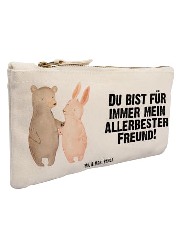Mr. & Mrs. Panda Waschtasche Bär und Hase Umarmen mit Spruch in Weiß