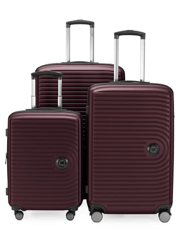Hauptstadtkoffer Mitte - Kofferset 3 Trolleys Erweiterung Hartschale Gepäck-Set in Burgund