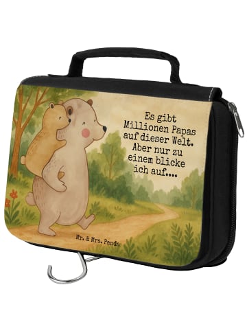 Mr. & Mrs. Panda Toilettentasche Papa Bär Design mit Spruch in Weiß