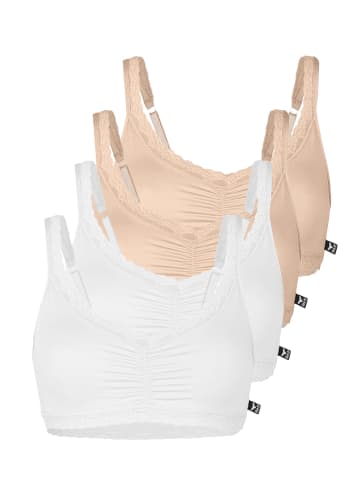Like It 4er Pack Soft BH in nude-weiss