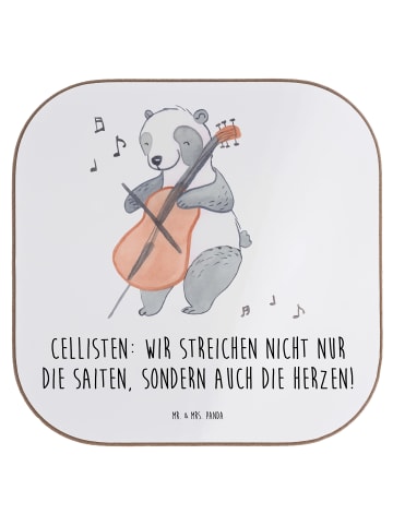 Mr. & Mrs. Panda Tassen Untersetzer Zeichenllo Herz mit Spruch in Weiß