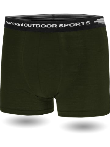 Normani Outdoor Sports 3er Pack Herren Merino Boxershorts Unterhose in Grün