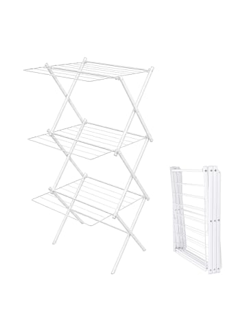 relaxdays Wäscheständer in Weiß - (B)53,5 x (H)115 x (T)52 cm