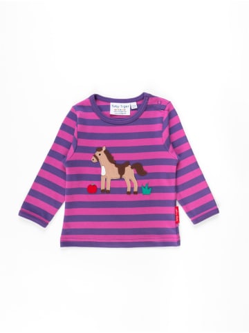 Toby Tiger Langarmshirt mit Pferde Applikation in lila