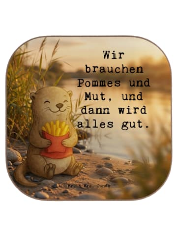 Mr. & Mrs. Panda Untersetzer Otter Pommes Design mit Spruch in Weiß