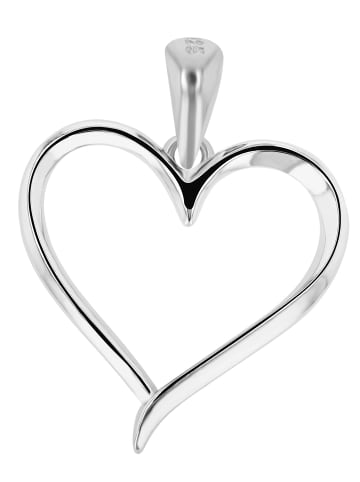Adeliás Damen Anhänger – Herz Herzanhänger aus 925 Silber in silber