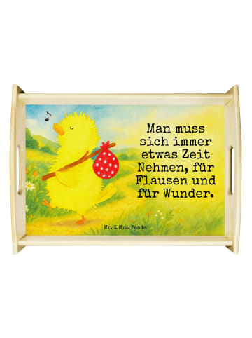 Mr. & Mrs. Panda Holz Tablett Küken Wander Design mit Spruch in Weiß