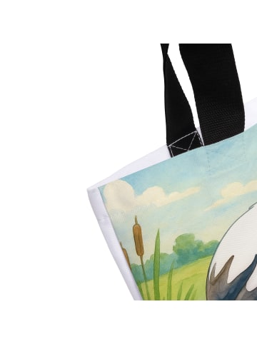 Mr. & Mrs. Panda Tasche Storch Design ohne Spruch in Weiß