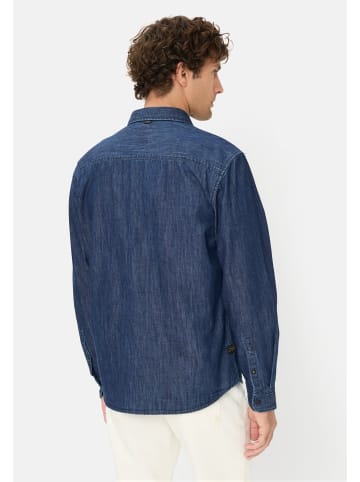 Camel Active Langarmhemd in Jeans Optik in Dunkelblau