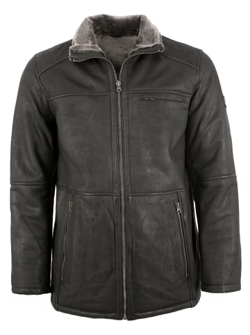 redpoint Lederjacke Lammleder Kunstfell in Schwarz