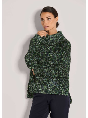 MADELEINE Moderner Winterpullover mit Rollkragen in marine / türkisblau / multicolor